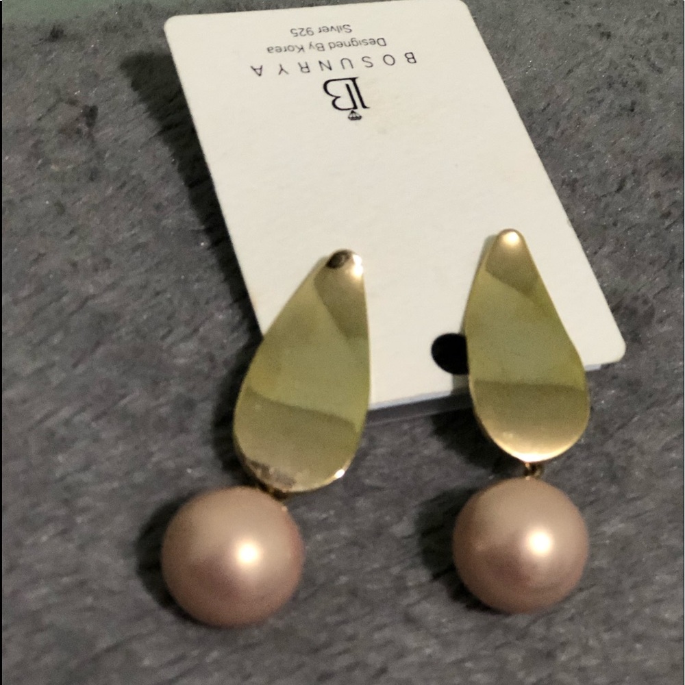 Rose Gold Pearl Earrings on Sterling Silver